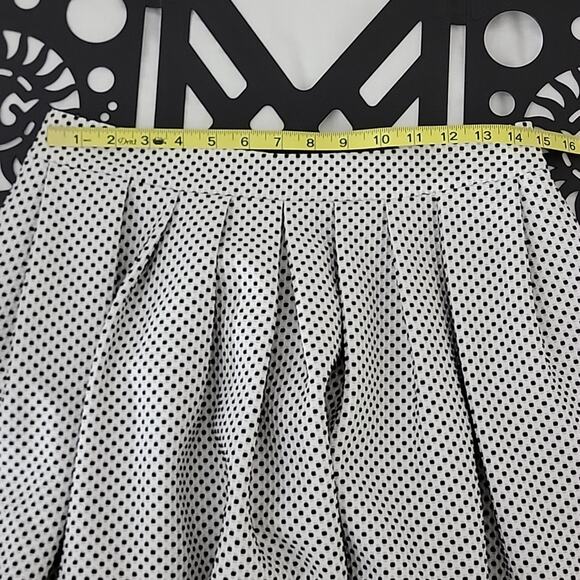 Rachel Zoe Black and White Dots Pleated Mini Skirt with Pockets 8 - Picture 11 of 15